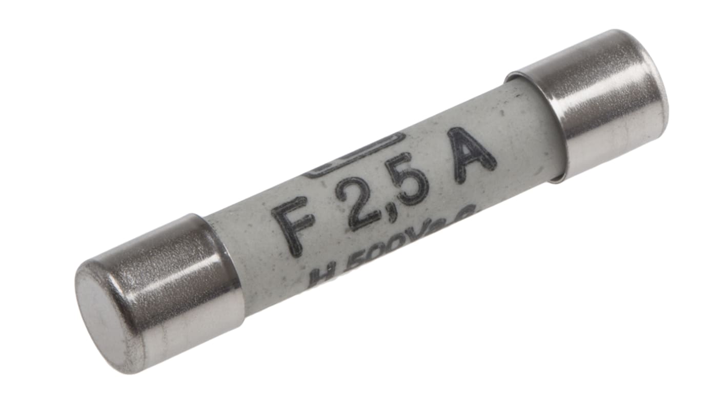 RS PRO Feinsicherung F / 2.5A 6.3 x 32mm 500V ac Keramik