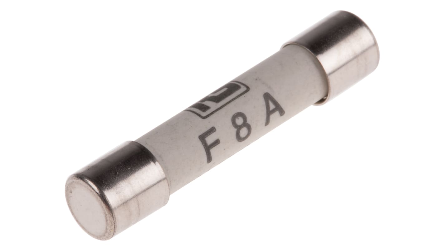 RS PRO 8A F Ceramic Cartridge Fuse, 6.3 x 32mm