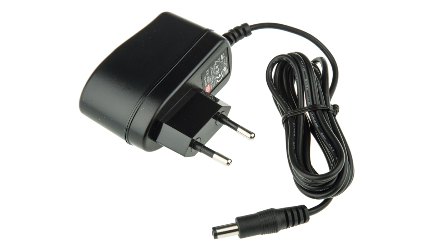 MEAN WELL Steckernetzteil AC/DC-Adapter 5W, 100V ac, 5V dc / 1A, EU-Netzstecker