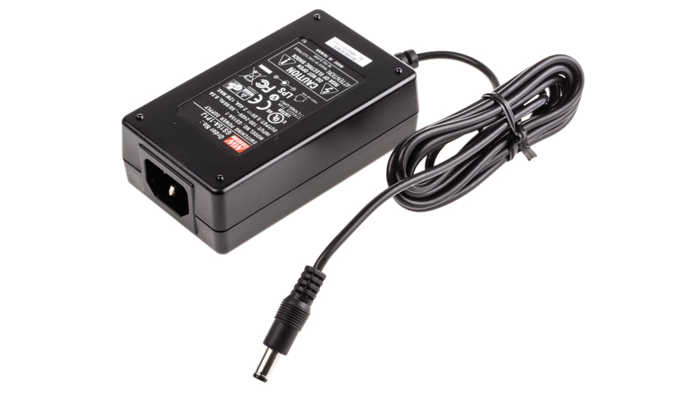 Adaptador AC/DC MEAN WELL 100 → 240V ac, 5V dc, 1 salida, 2.4A