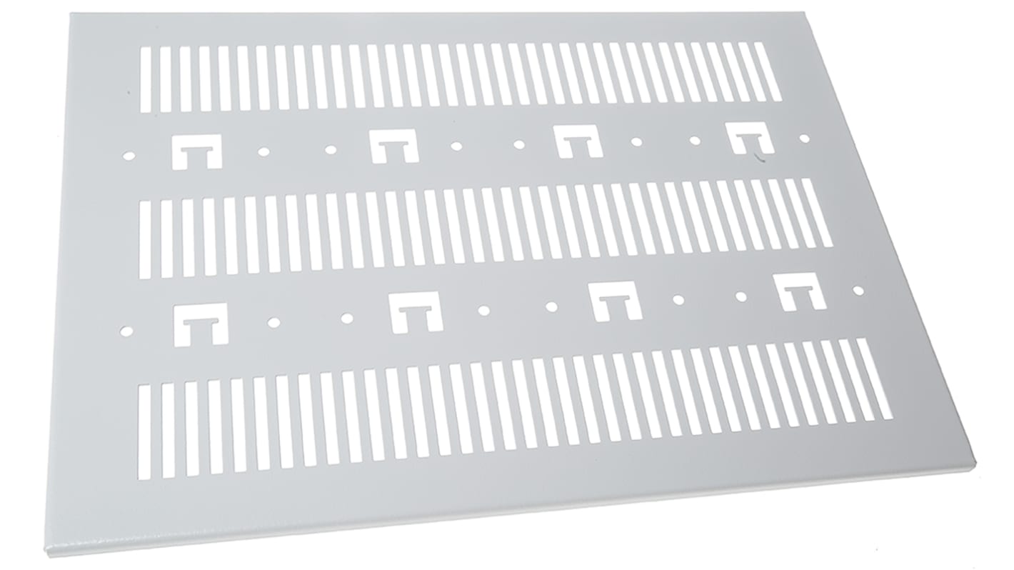 Schroff 2U Auslegerboden, Stahl Grau Belüftet, 430mm x 300mm