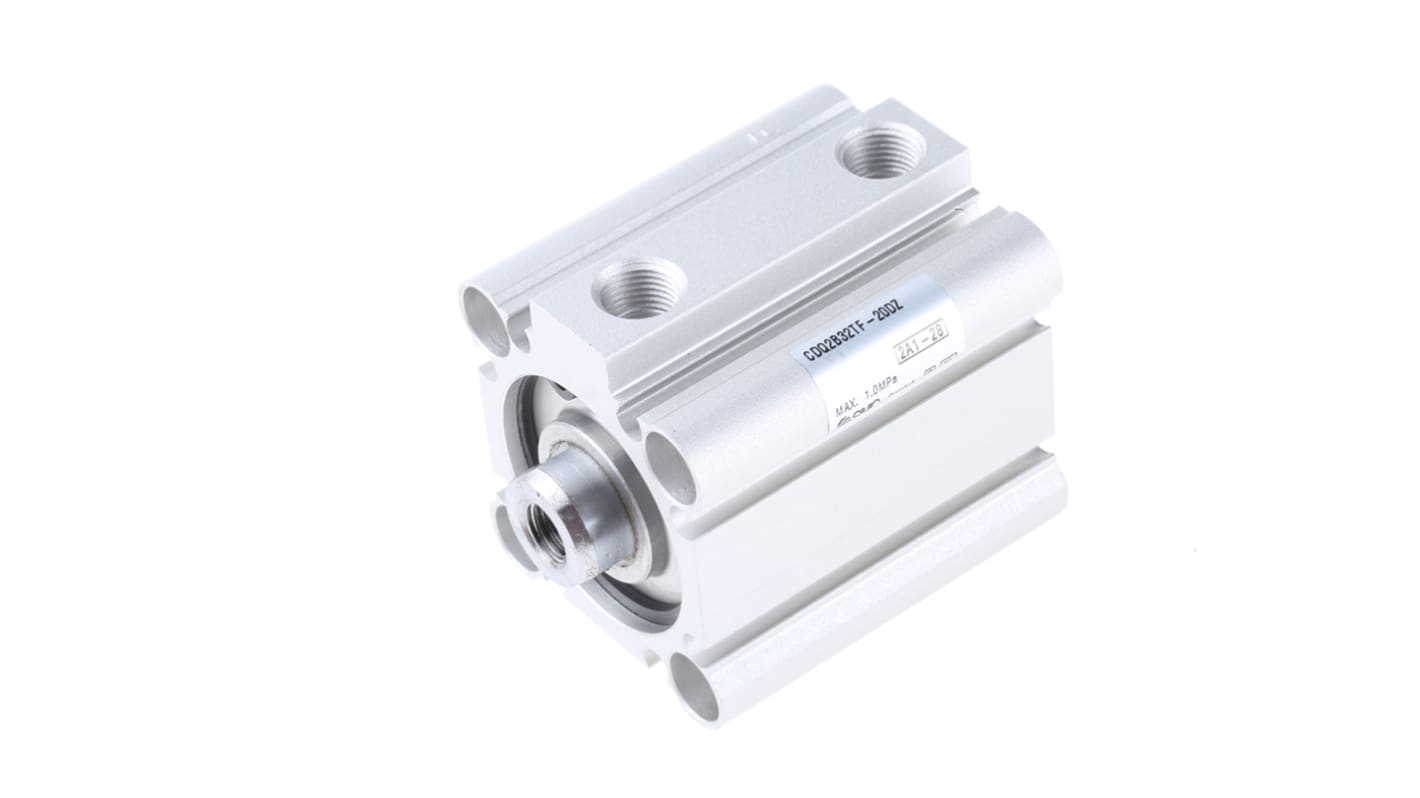 SMC Pneumatic Compact Cylinder - 32mm Bore, 20mm Stroke, CQ2 Series, Double Acting