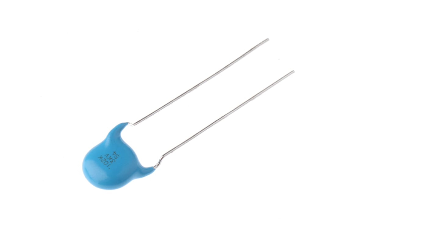 Murata Single Layer Ceramic Capacitor SLCC 1nF 3.15kV dc ±10% B Dielectric, DEB, Through Hole +85°C Max Op. Temp.