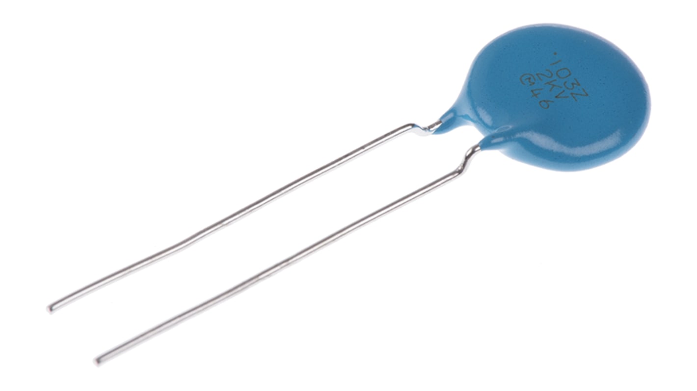 Murata Single Layer Ceramic Capacitor SLCC 10nF 2kV dc -20 → +80% F Dielectric, DEB, Through Hole +85°C Max Op.