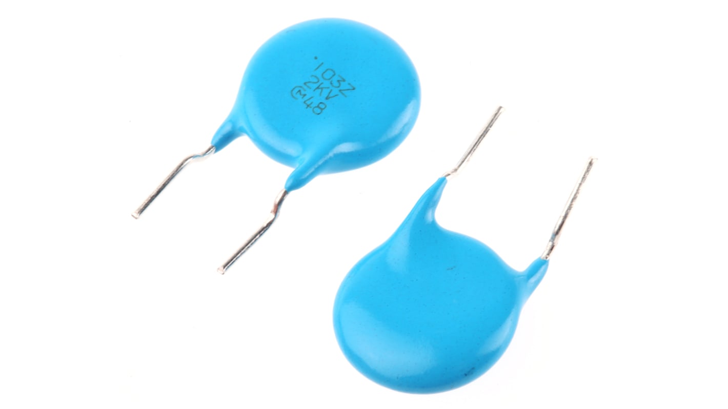 Murata Single Layer Ceramic Capacitor SLCC 10nF 2kV dc -20 → +80% F Dielectric, DEB, Through Hole +85°C Max Op.