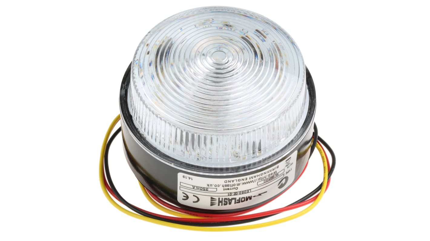 Moflash LED80 Series Amber Multiple Effect Beacon, 10 → 100 V, Surface Mount, LED Bulb, IP67