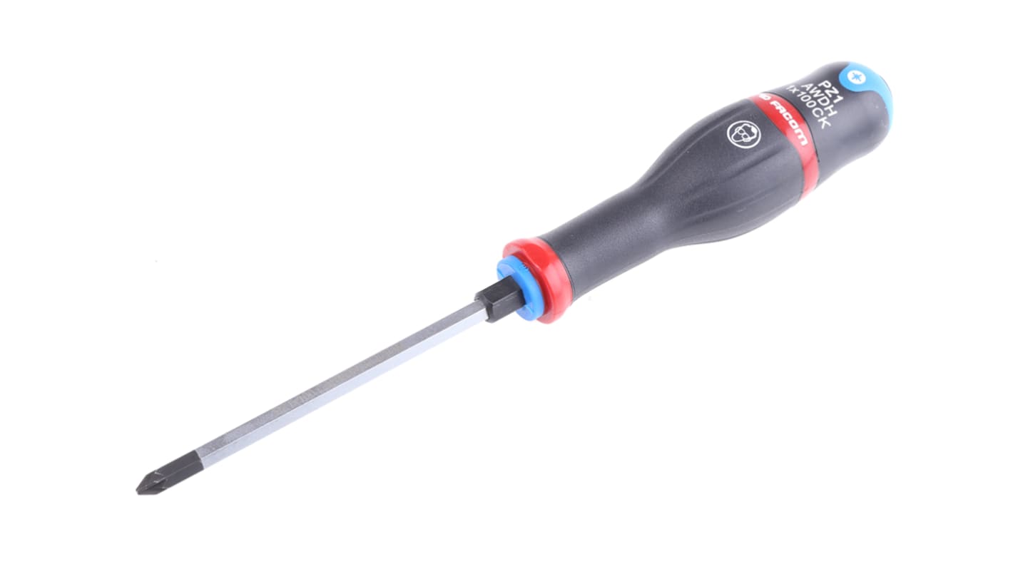 Facom Pozidriv Screwdriver, PZ1 Tip, 100 mm Blade