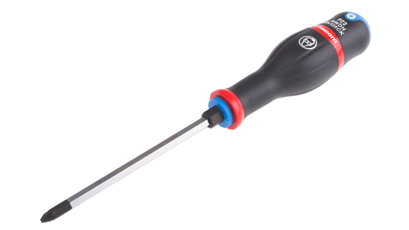 Facom Pozidriv  Screwdriver, PZ2 Tip, 125 mm Blade