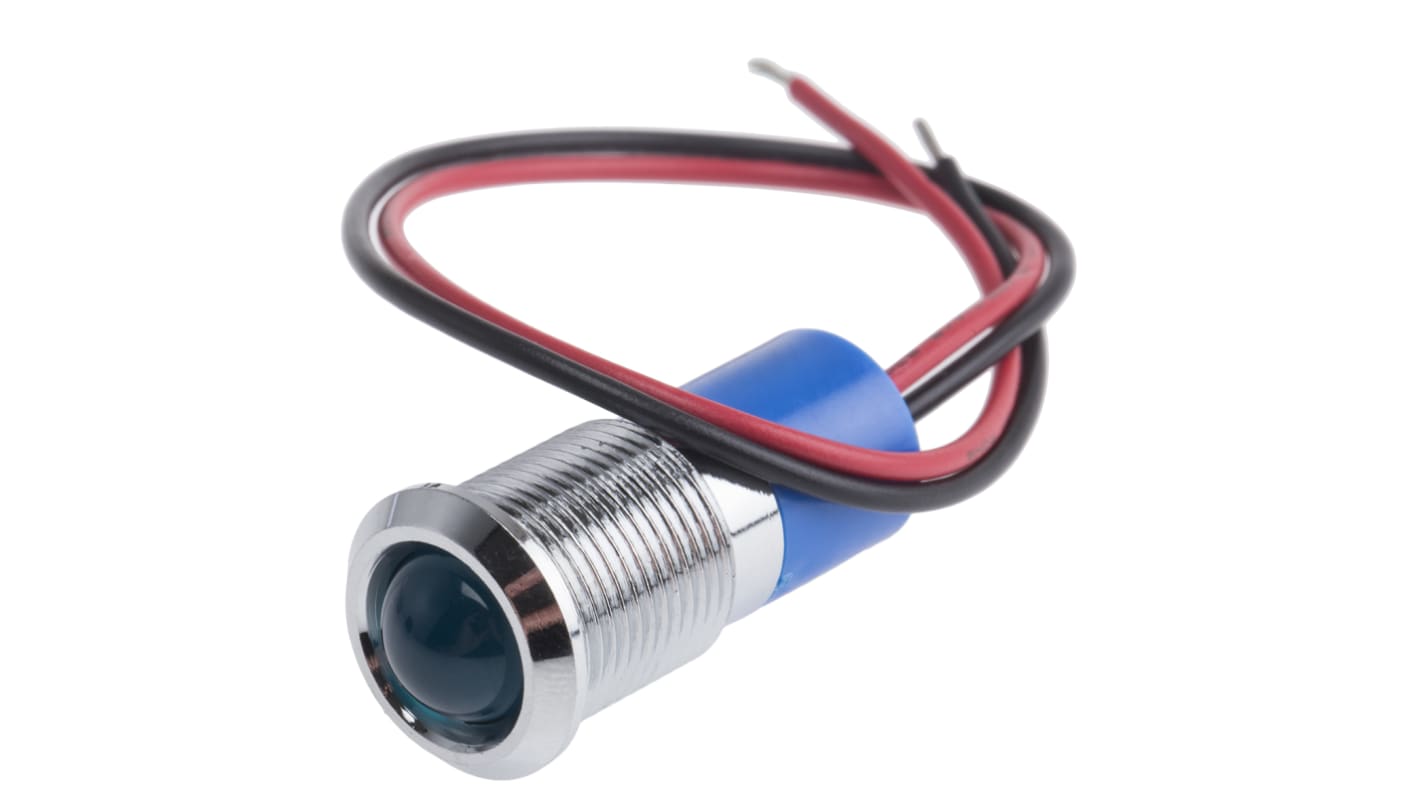RS PRO Blue Panel Mount Indicator, 24V dc, 14mm Mounting Hole Size 