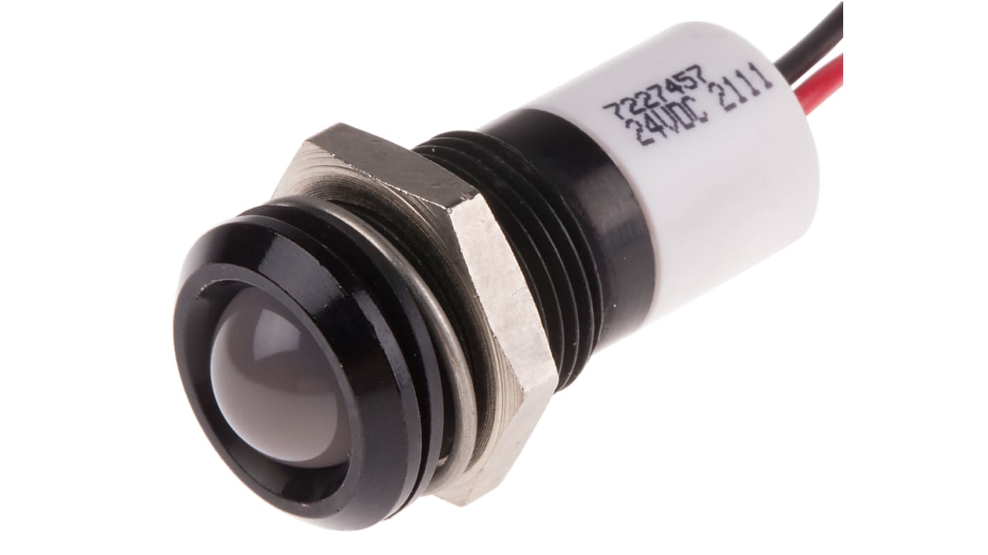 Voyant LED lumineux  Blanc RS PRO, dia. 14mm, 24V c.c., IP67