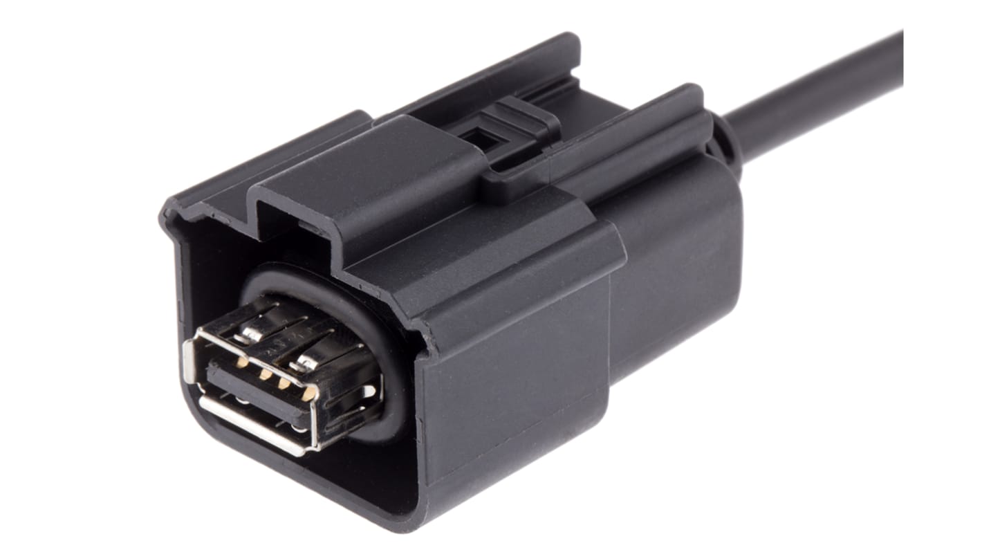 Cable USB 2.0 Molex, con A. USB A Hembra, con B. Mini USB B Macho, long. 500mm, color Negro