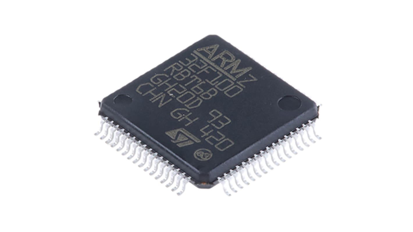 Microcontrollore STMicroelectronics, ARM Cortex M3, LQFP, STM32F1, 64 Pin, Montaggio superficiale, 32bit, 24MHz