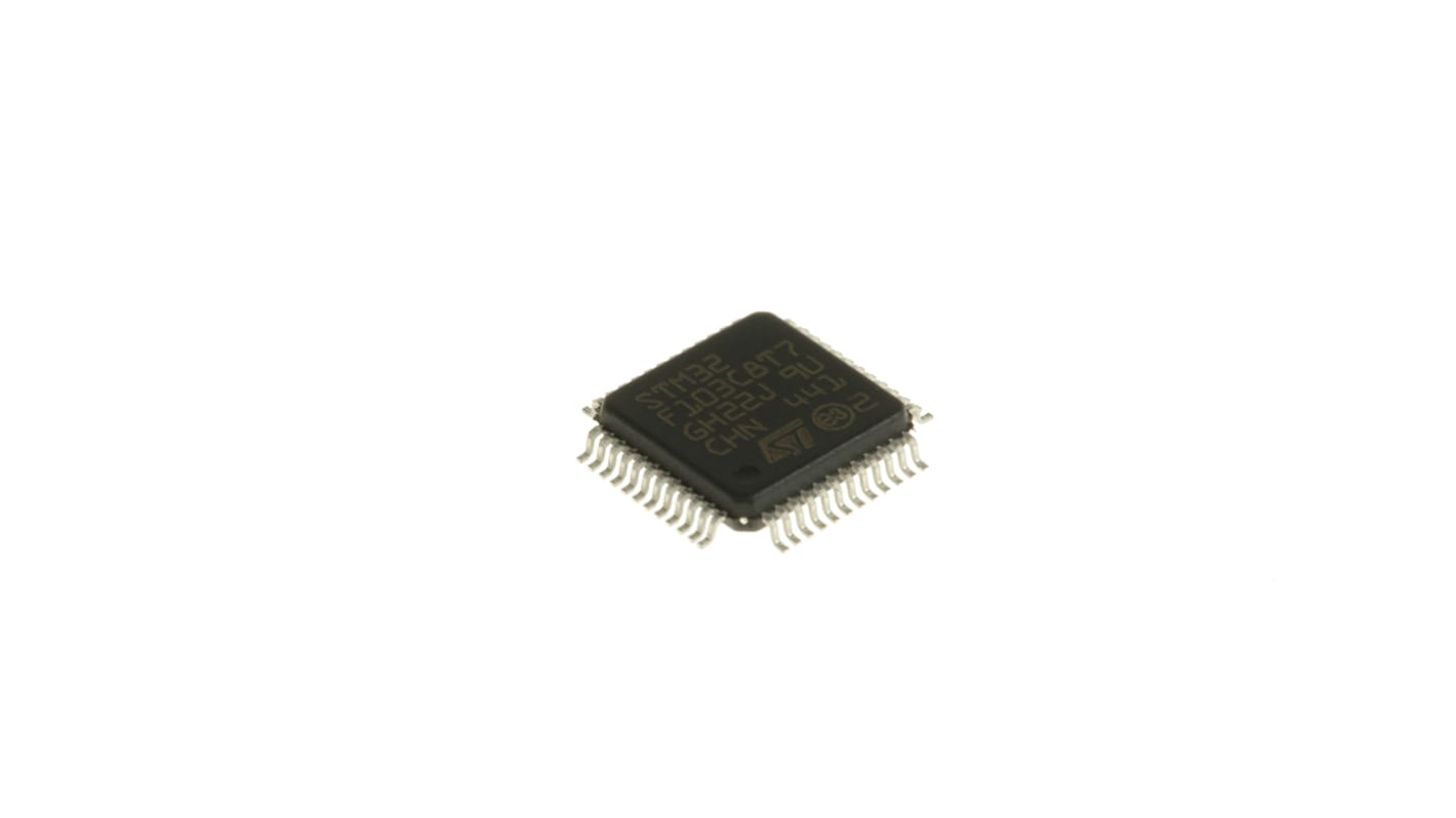 STMicroelectronics STM32F103C8T7, 32bit ARM Cortex M3 Microcontroller, STM32F, 72MHz, 64 kB Flash, 48-Pin LQFP