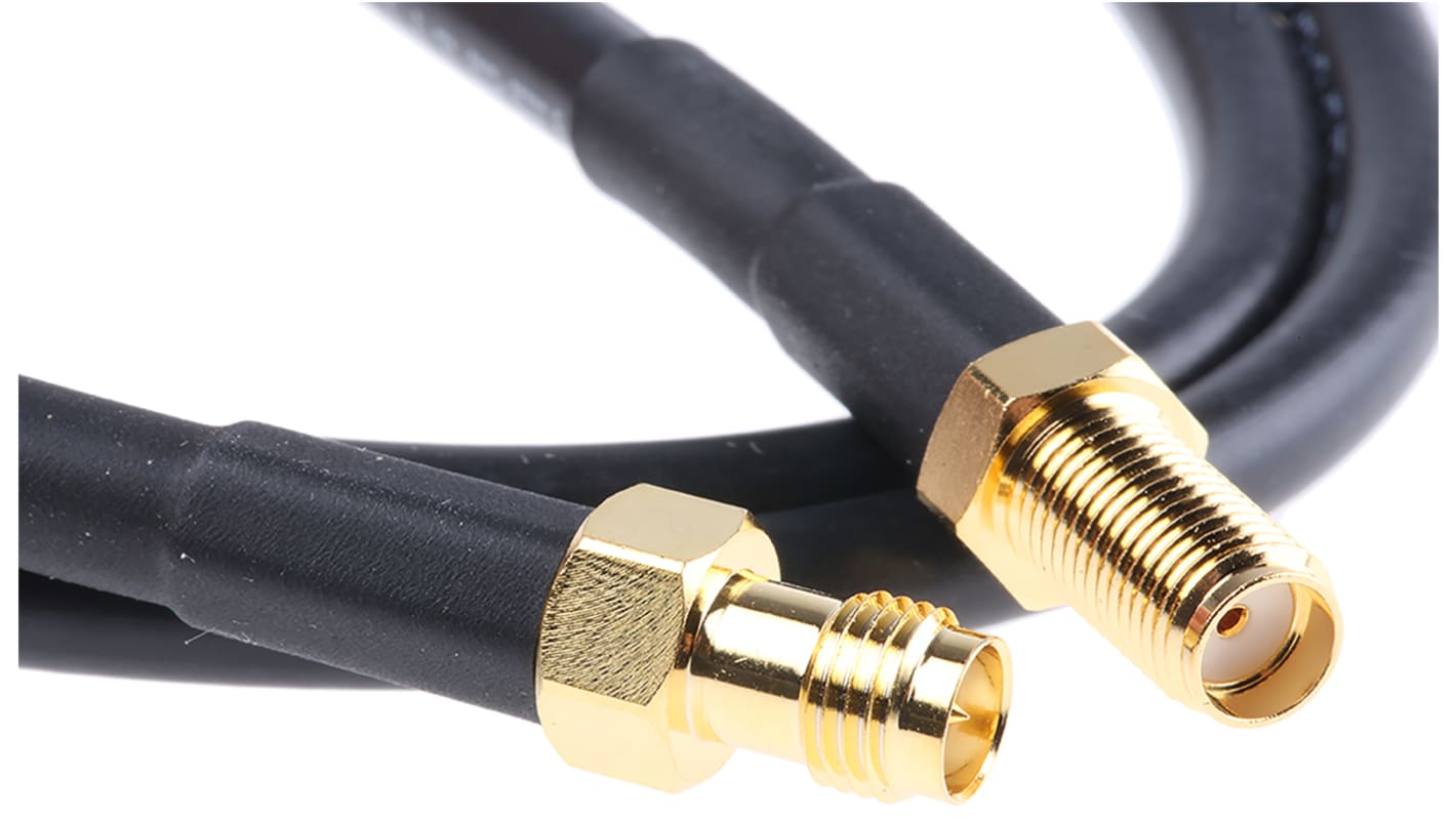 Mobilemark Female SMA to Female RP-SMA Coaxial Cable, RF195 Coaxial, Terminated