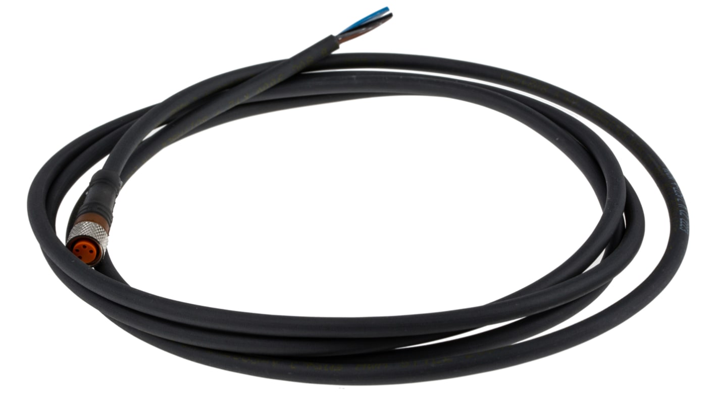 Cable de conexión Lumberg Automation, con. A M8 Hembra, 4 polos, con. B Sin terminación, cod.: A, long. 2m, 36 V, 4 A,
