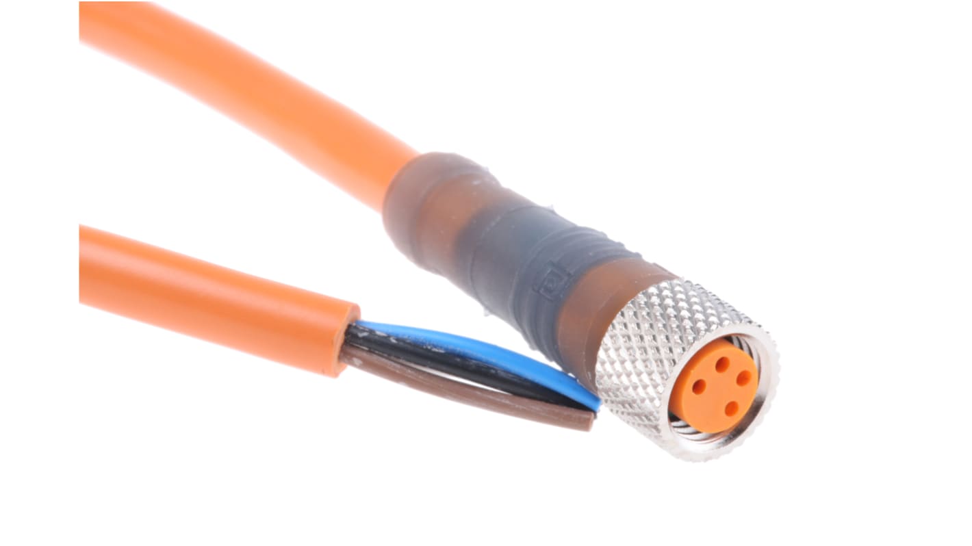 Cable de conexión Lumberg Automation, con. A M8 Hembra, 4 polos, con. B Sin terminación, cod.: A, long. 2m, 30 V, 4 A,