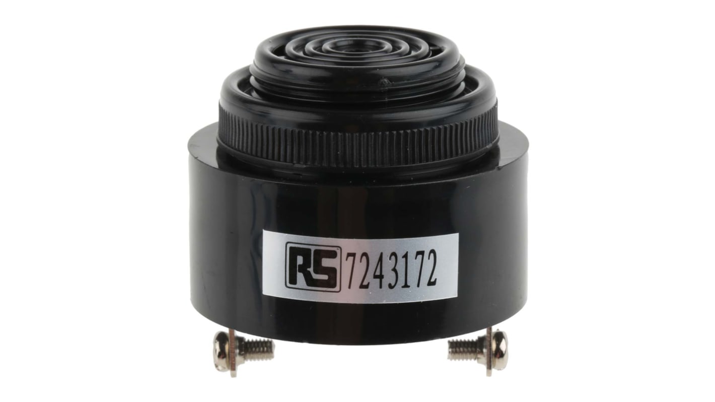 RS PRO Piezo Buzzer Dauerton, 97dB, Frontplattenmontage, 4V dc→28V dc, Intern, ø 43mm, 43 (Dia.) x 20mm