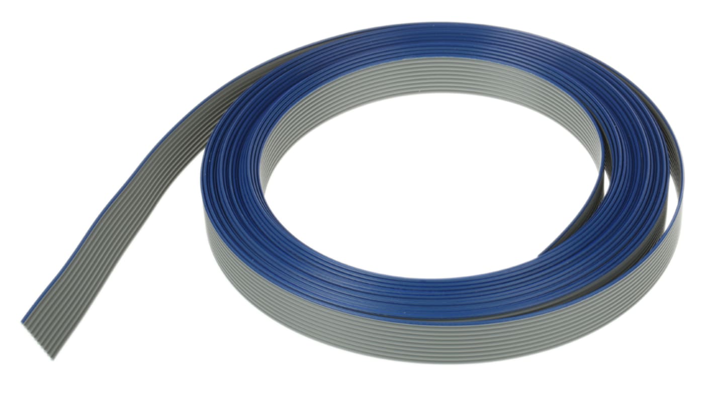 3M HF365 Series Flat Ribbon Cable, 10-Way, 1.27mm Pitch