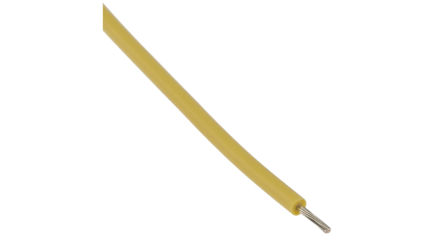 Lapp ÖLFLEX HEAT Series Yellow 0.25 mm² Hook Up Wire, 24 AWG, 14/0.15 mm, 100m, Silicone Insulation