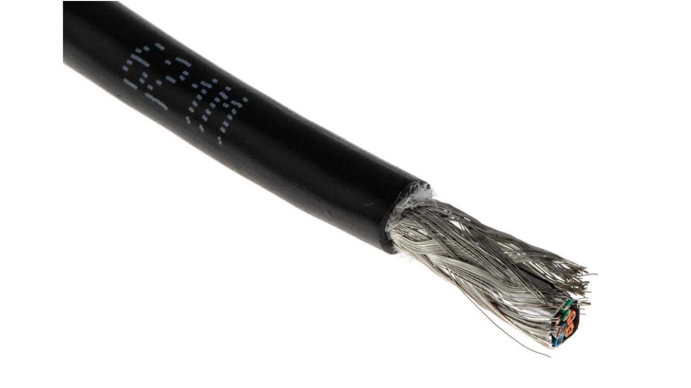 Cable Ethernet Cat5e SF/UTP Belden de color Negro, long. 305m, funda de Poliuretano (PUR), Pirorretardante