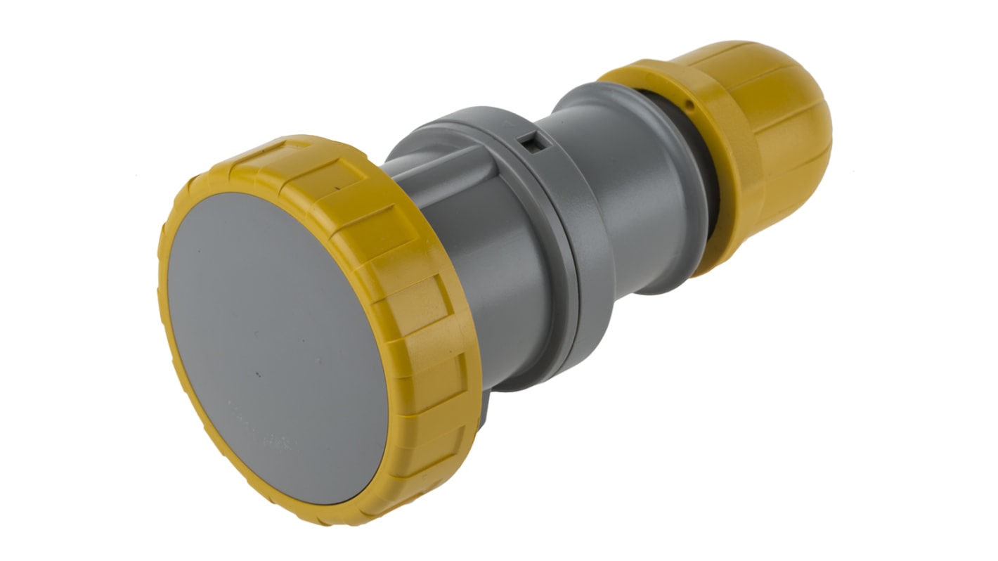 Scame IP66, IP67 Yellow Cable Mount 2P + E Industrial Power Socket, Rated At 16A, 110 V