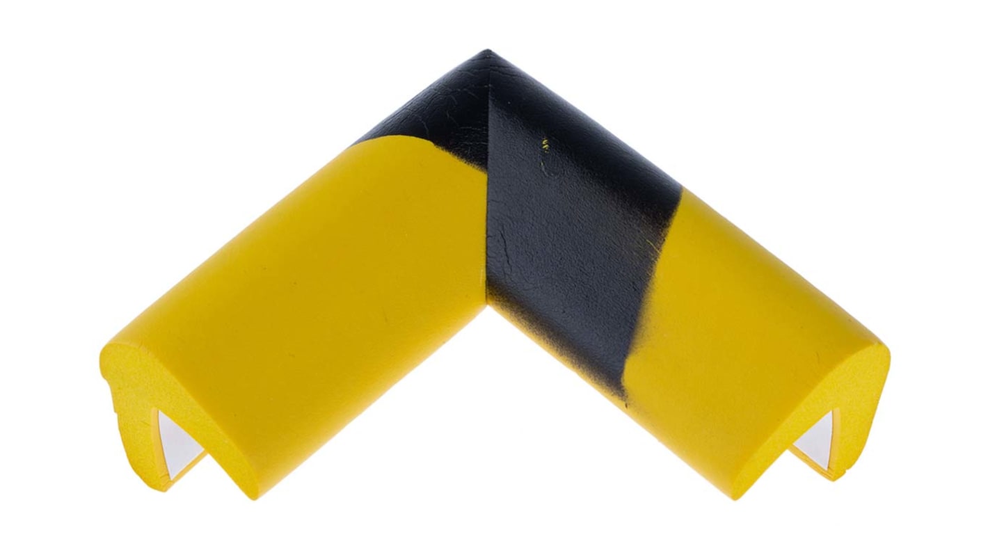 RS PRO Nitril-Gummi Stoßschutz Ecke, 30mm x 30 mm x 75mm, Schwarz/Gelb