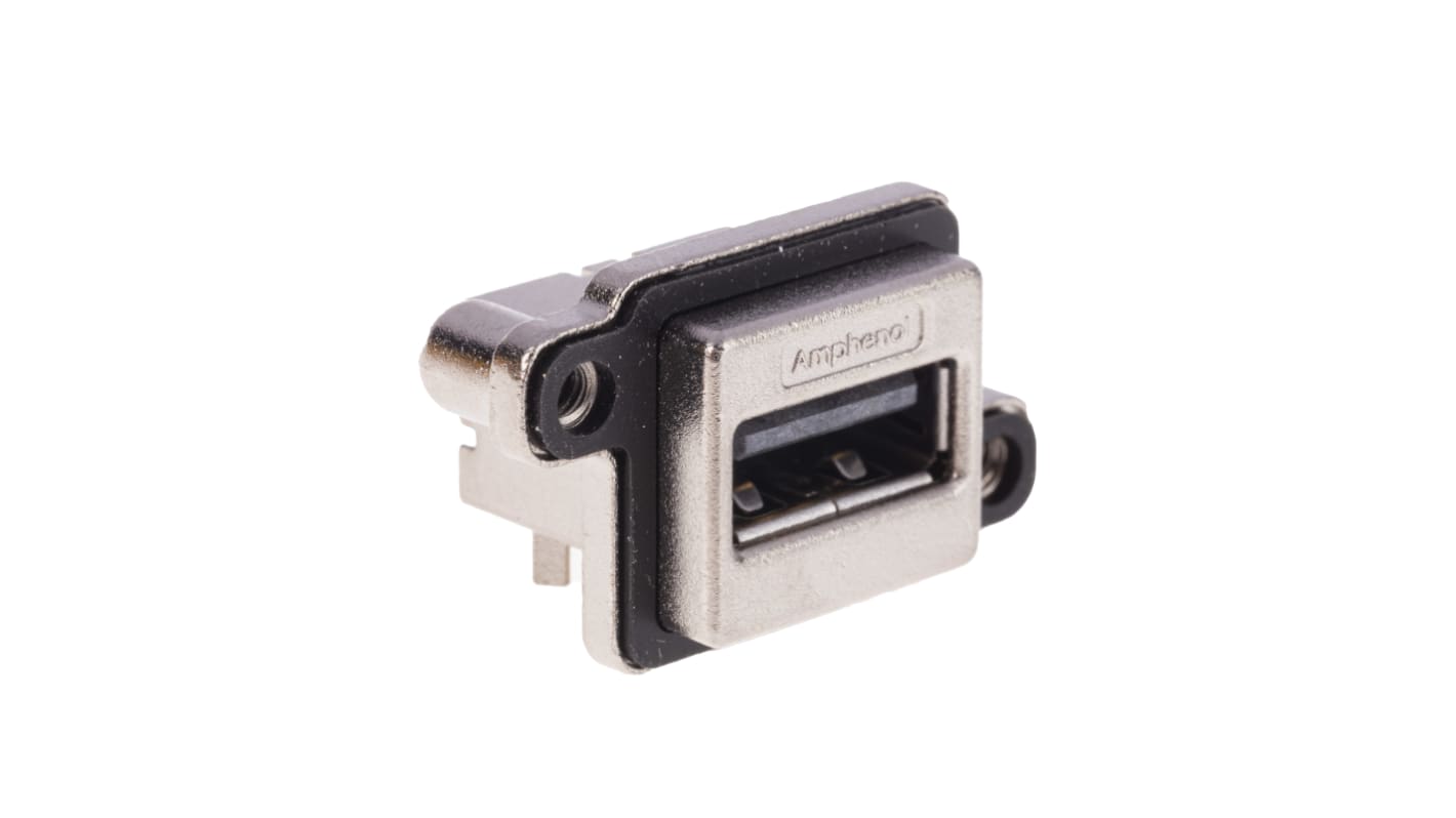 Amphenol ICC Right Angle, Through Hole, Socket Type A USB Connector