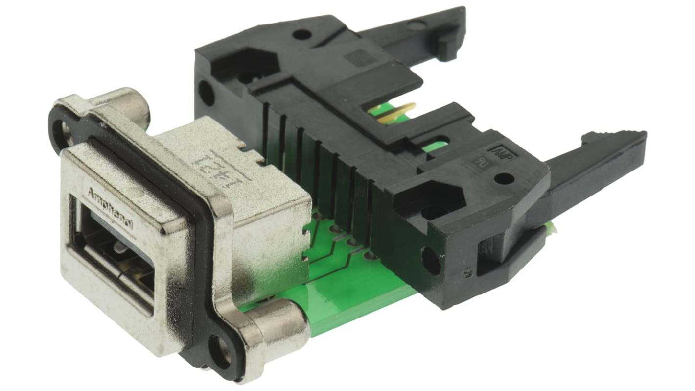 Amphenol ICC Right Angle, Through Hole, Socket Type A USB Connector