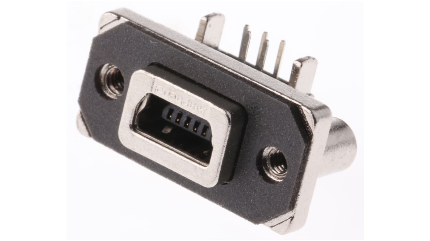 Conector USB Amphenol MUSBB15134, Hembra, Ángulo de 90° , Montaje en orificio pasante, Versión 2.0, MUSB