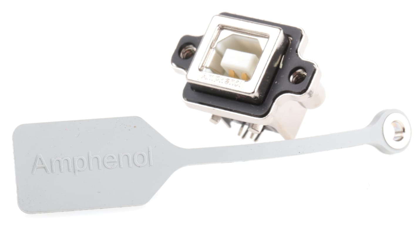 Amphenol ICC Right Angle, Through Hole, Socket Type B USB Connector