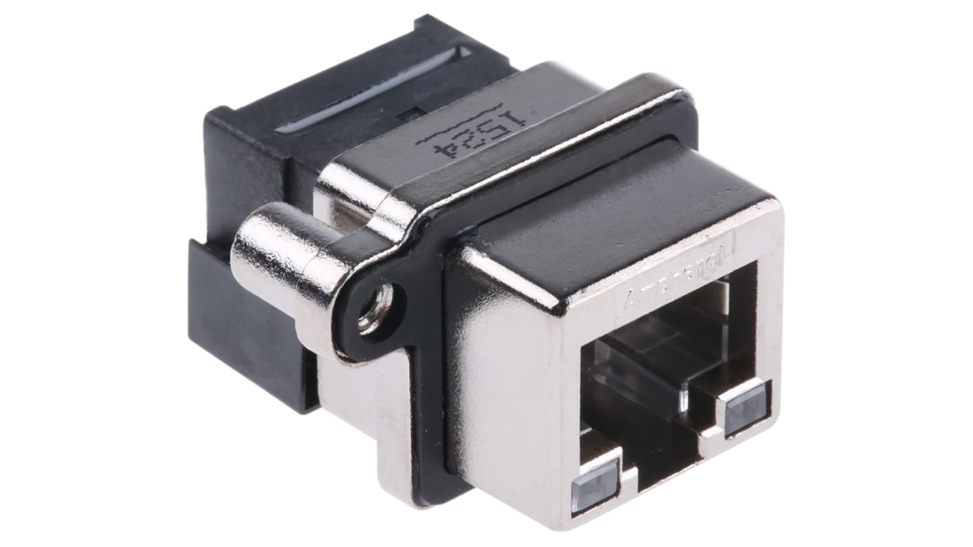 Amphenol ICC MRJ RJ45-Steckverbinder Buchse, 1-Port 8-polig, Leiterplatten-Montage abgewinkelt