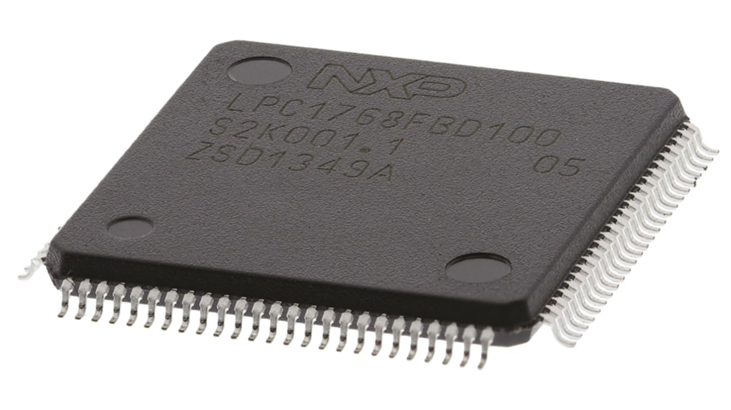 Microcontrolador NXP LPC1768FBD100,551, núcleo ARM Cortex M3 de 32bit, RAM 64 kB, 100MHZ, LQFP de 100 pines