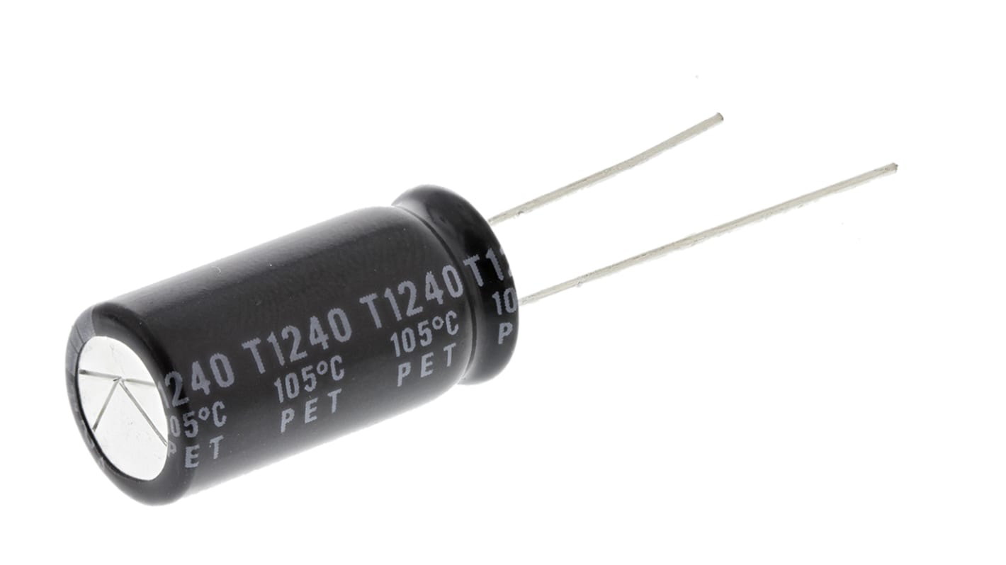 Kondensator 820μF 25V dc Radialny, Otwór przelotowy Rubycon roztaw: 5mm 10 (Dia.) x 20mm