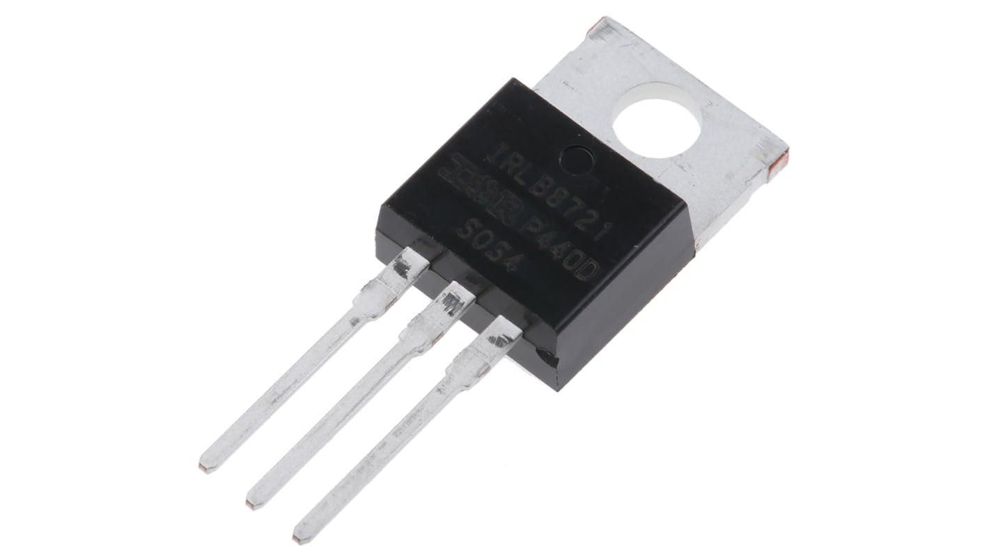 MOSFET Infineon IRLB8721PBF, VDSS 30 V, ID 62 A, TO-220AB de 3 pines, config. Simple