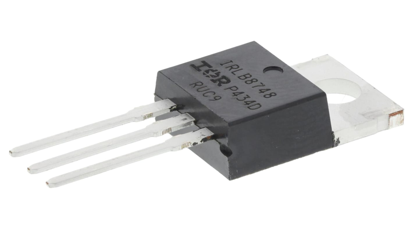 N-Channel MOSFET, 92 A, 30 V, 3-Pin TO-220AB Infineon IRLB8748PBF