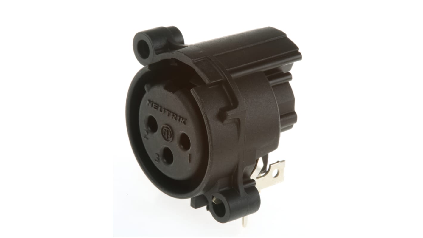 NC3FAH20 Neutrik PCB Mount XLR Connector, Right Angle, Female, 50 V
