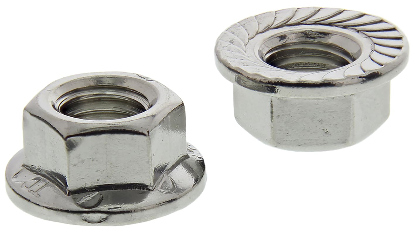 RS PRO Stainless Steel Flanged Hex Nut, DIN 6923, M12 RS