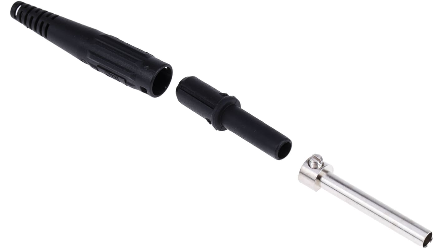 Staubli Black Female Banana Socket, 4 mm Connector, Screw Termination, 32A, 1000V, Nickel Plating