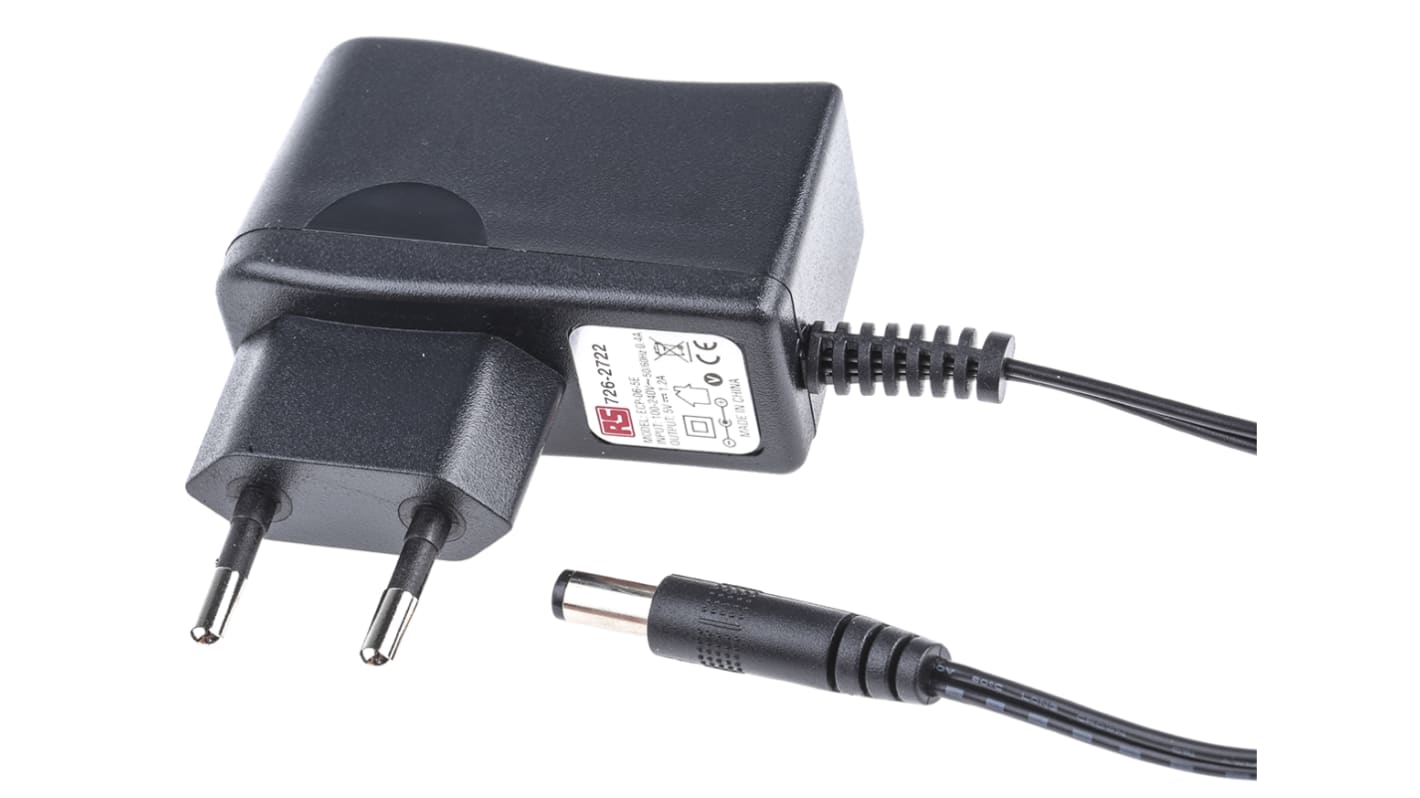 RS PRO 6W AC/DC Adapter 5V dc Output, 1.2A Output