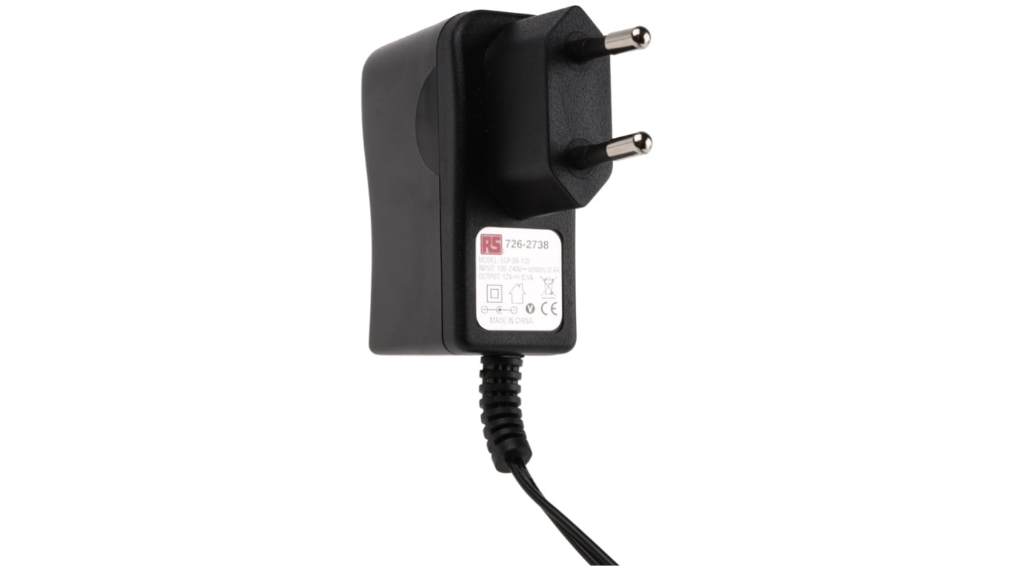 RS PRO Steckernetzteil 6W, 100 V ac, 110 V ac, 115 V ac, 120 V ac, 127 V ac, 220 V ac, 230 V ac, 240 V ac, 12V dc /