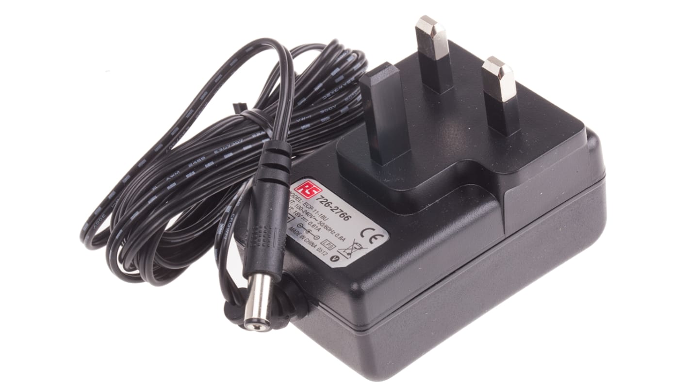 RS PRO 11W Plug In Power Supply 18V dc Output, 600mA Output