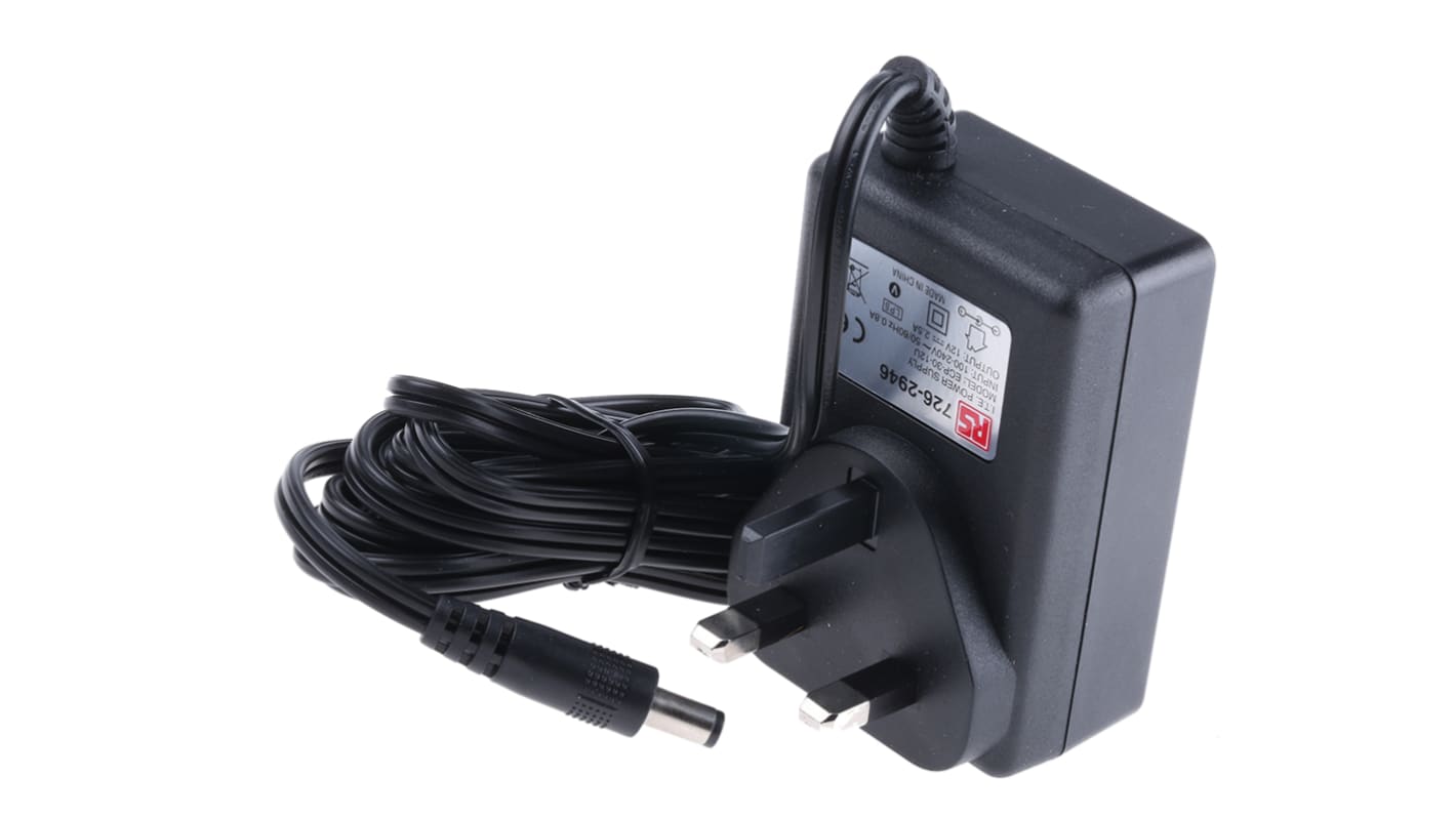 RS PRO 30W Plug In Power Supply 12V dc Output, 2.5A Output