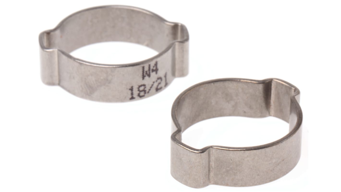 Collier de serrage pour tuyau de type O, Acier Inoxydable, 18 → 21mm
