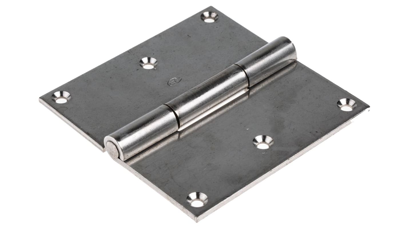 RS PRO Stainless Steel Piano Hinge, Screw Fixing, 100mm x 100mm x 2mm RS