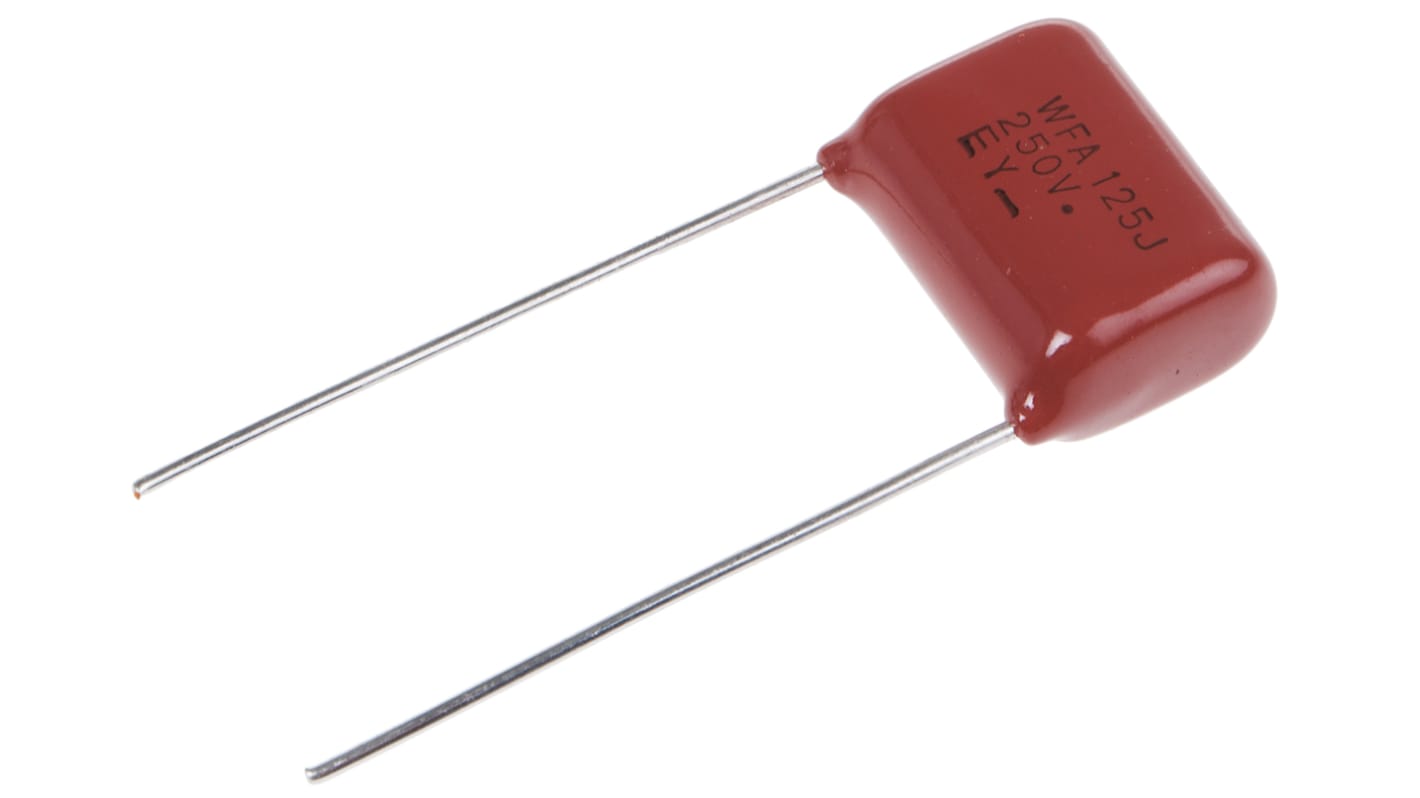 Panasonic ECWF(A) Polypropylene Film Capacitor, 250V dc, ±5%, 1.2μF, Through Hole