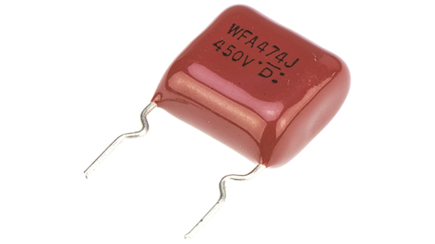 Panasonic ECWF(A) Polypropylene Film Capacitor, 450V dc, ±5%, 470nF, Through Hole