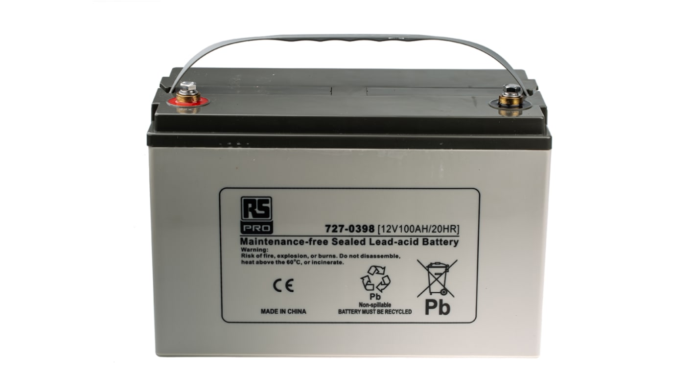 RS PRO, 12V Forseglet blysyrebatteri, AGM Type, 100Ah