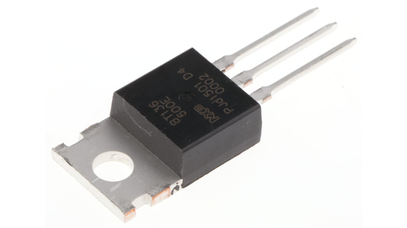 TRIAC 600V, 600V 4A, kapu indítófesz.: 1.5V, 25mA, TO-220AB, 3-tüskés