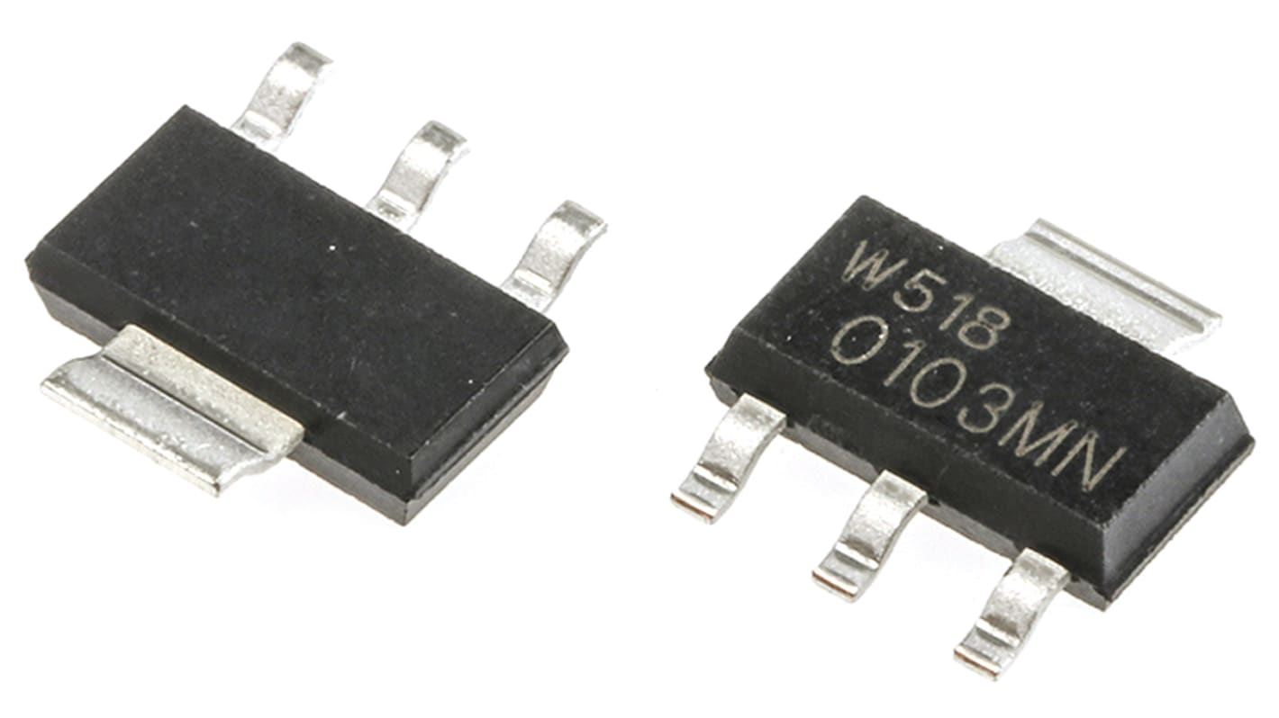 TRIAC 600V, 600V 1A, kapu indítófesz.: 1.3V, 5mA, SOT-223 (SC-73), 4-tüskés