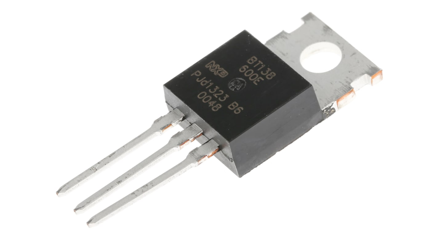 TRIAC 600V, 600V 12A, kapu indítófesz.: 1.5V, 25mA, TO-220AB, 3-tüskés